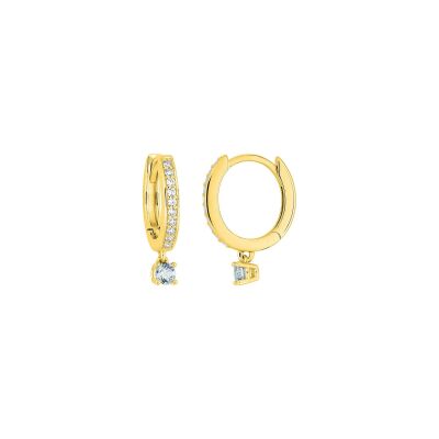 Boucles d'oreilles créoles en plaqué or et oxyde de zirconium