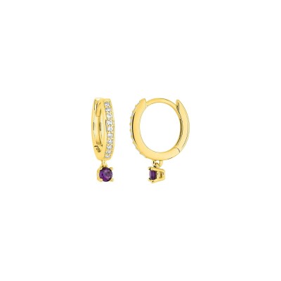 Boucles d'oreilles créoles en plaqué or et oxyde de zirconium