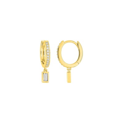 Boucles d'oreilles créoles en plaqué or et oxyde de zirconium