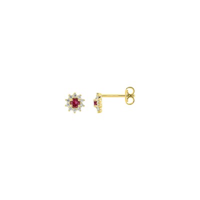 Clous d'oreilles en plaqué or et oxyde de zirconium
