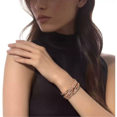 Bracelet Messika Move Link en or rose et diamants