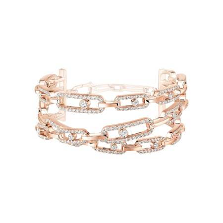 Bracelet Messika Move Link en or rose et diamants