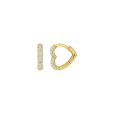 Boucles d'oreilles créoles en plaqué or et oxyde de zirconium