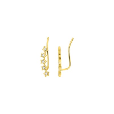 Boucles d'oreilles à crochet en plaqué or et oxyde de zirconium