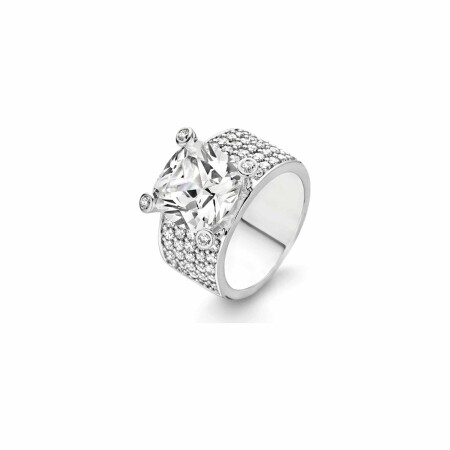 Bague Ti Sento en argent rhodié et oxydes de zirconium