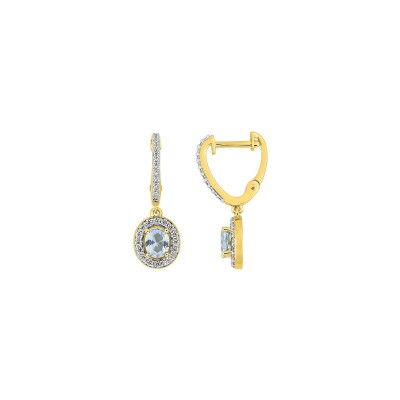 Boucles d'oreilles pendantes en plaqué or et oxyde de zirconium