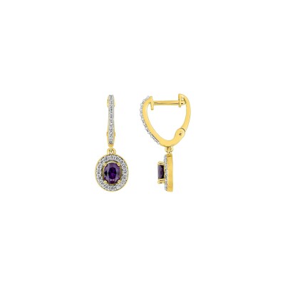 Boucles d'oreilles pendantes en plaqué or et oxyde de zirconium