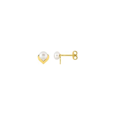 Clous d'oreilles en plaqué or et perle de culture