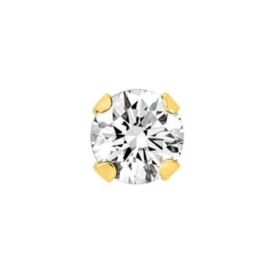 Mono boucle d'oreille clous en plaqué or et oxyde de zirconium