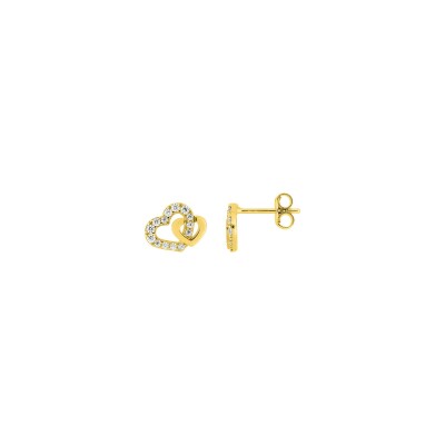 Clous d'oreilles en plaqué or et oxyde de zirconium