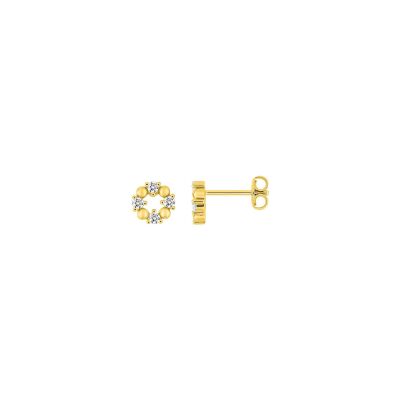 Clous d'oreilles en plaqué or et oxyde de zirconium