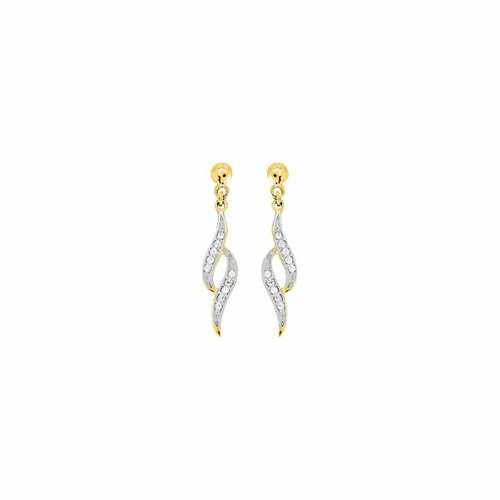 Boucles d'oreilles en plaqué or et oxydes de zirconium