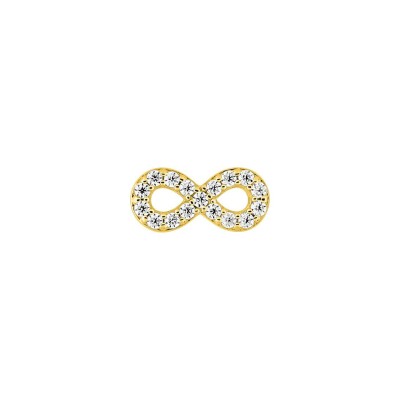 Mono boucle d'oreille clous en plaqué or et oxyde de zirconium