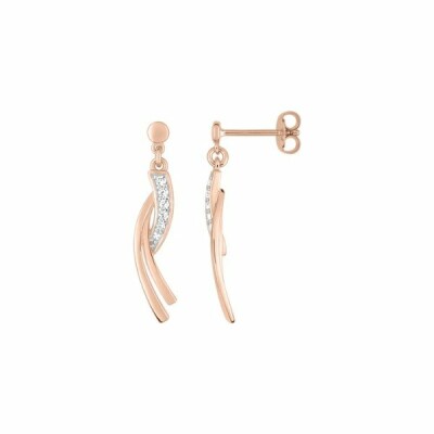 Boucles d'oreilles en plaqué or rose et oxyde de zirconium