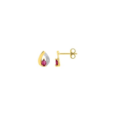 Clous d'oreilles en plaqué or et oxyde de zirconium