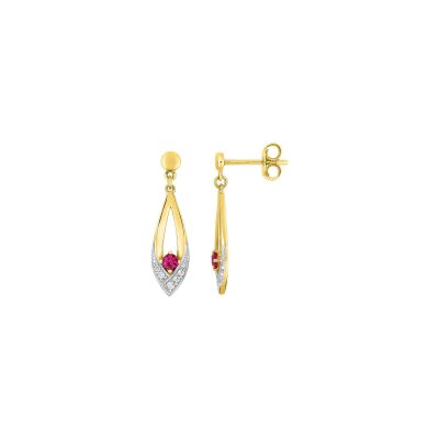 Boucles d'oreilles pendantes en plaqué or et oxyde de zirconium