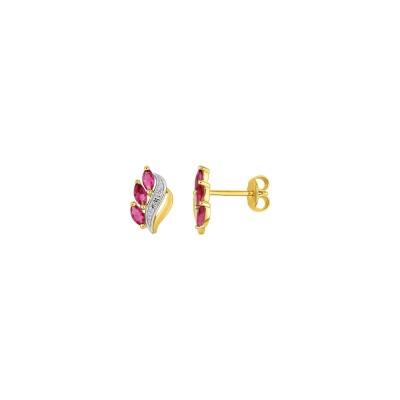 Clous d'oreilles en plaqué or et oxyde de zirconium