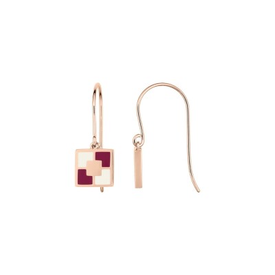 Boucles d'oreilles crochet en plaqué or et laque