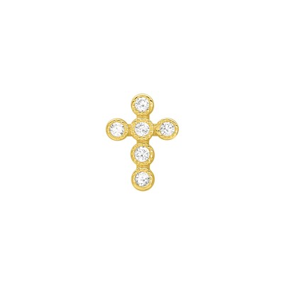 Mono boucle d'oreille en plaqué or et oxyde de zirconium