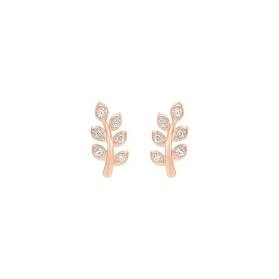 Puces d'oreilles en plaqué or et oxydes de zirconium