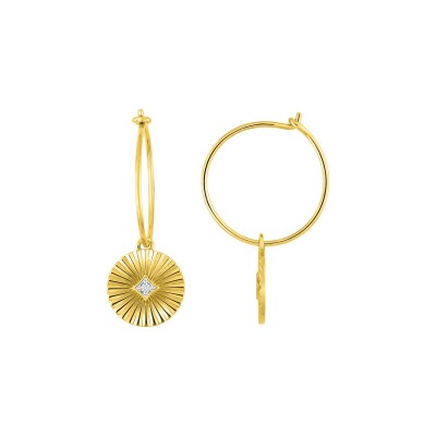 Boucles d'oreilles créoles en plaqué or et oxydes de zirconium