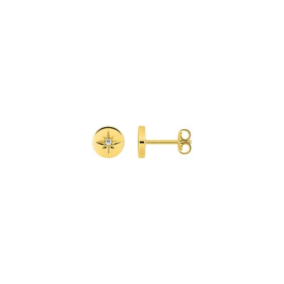 Clous d'oreilles en plaqué or et oxyde de zirconium