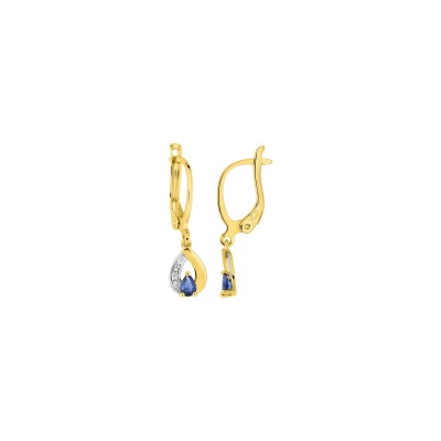 Boucles d'oreilles pendantes en plaqué or et oxyde de zirconium
