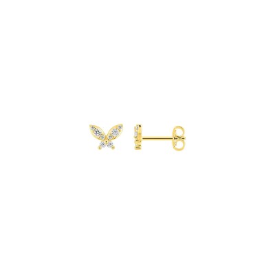 Clous d'oreilles en plaqué or et oxyde de zirconium