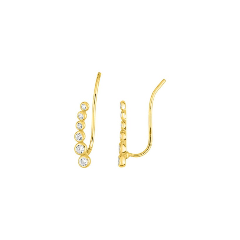 Boucles d'oreilles climber en plaqué or et oxydes de zirconium