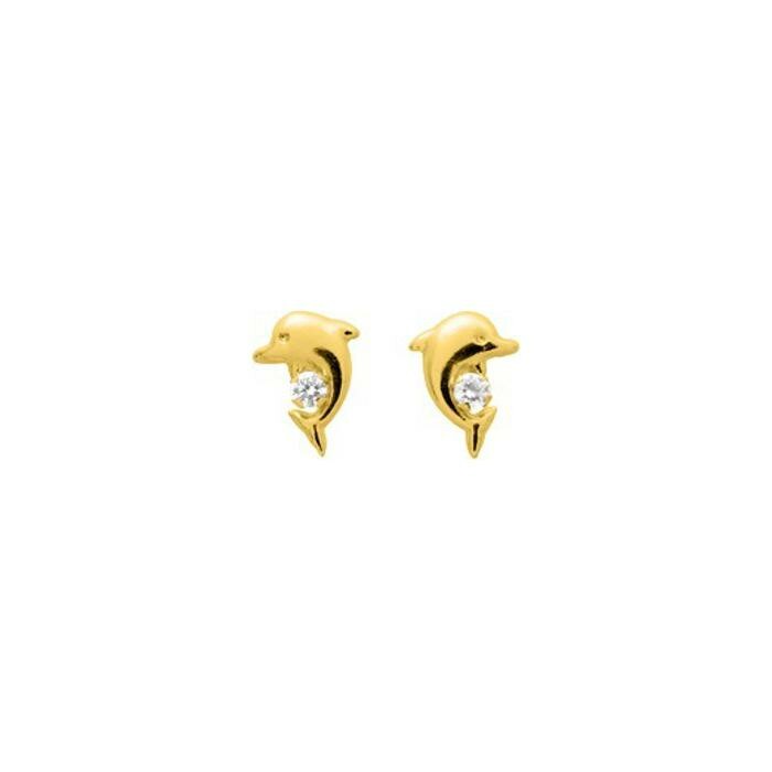 Puces d'oreilles en plaqué or et oxydes de zirconium