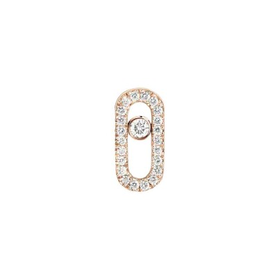 Mono boucle d'oreille puce Messika Move Uno pavé en or rose et diamants