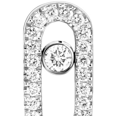 Mono boucle d'oreille puce Messika Move Uno pavé en or blanc et diamants
