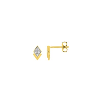 Puces d'oreilles en plaqué or et oxydes de zirconium
