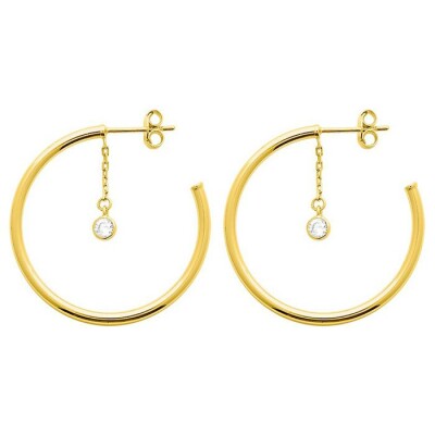 Boucles d'oreilles créoles en plaqué or et oxydes de zirconium