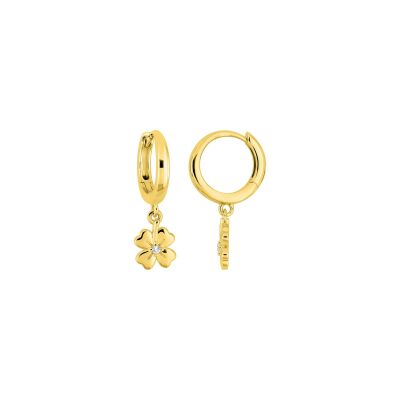 Boucles d'oreilles créoles en plaqué or et oxyde de zirconium