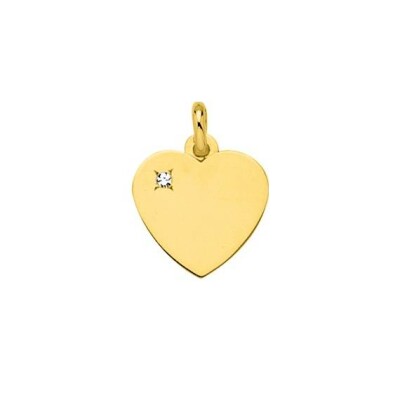 Pendentif coeur en plaqué or et oxyde de zirconium