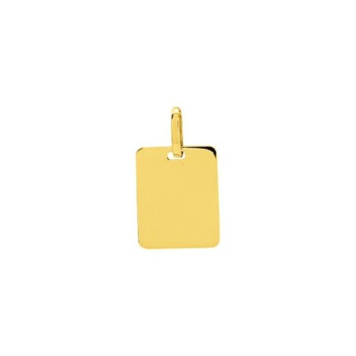 Pendentif à graver plaque rectangle arrondi en plaqué or