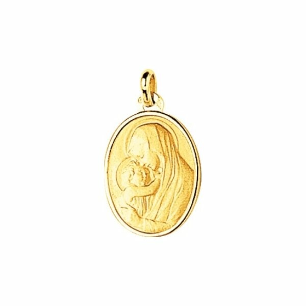Médaille de baptême Vierge en plaqué or jaune