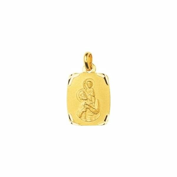 Médaille St Christophe en plaqué or jaune