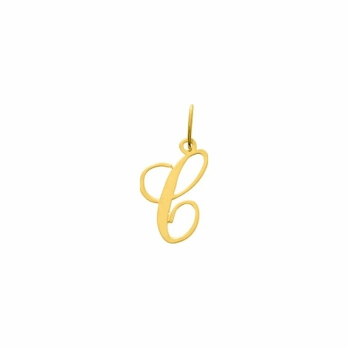 Pendentif en plaqué or jaune, lettre C