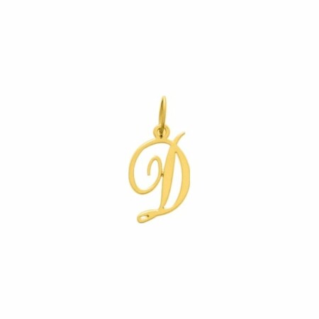 Pendentif en plaqué or jaune, lettre D