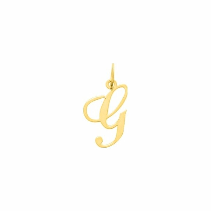 Pendentif en plaqué or jaune, lettre G