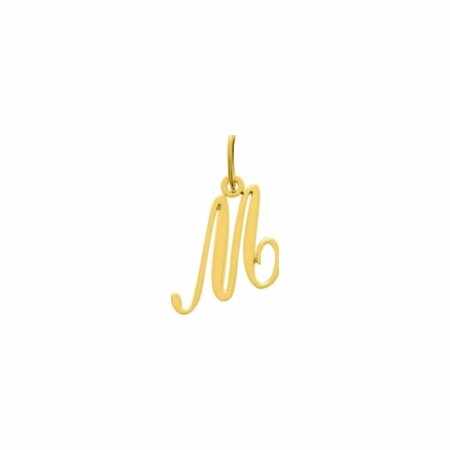 Pendentif en plaqué or jaune, lettre M