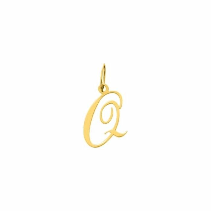 Pendentif en plaqué or jaune, lettre Q
