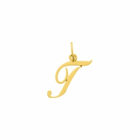 Pendentif en plaqué or jaune, lettre T