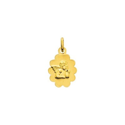 Médaille motif ange en plaqué or