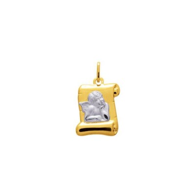 Médaille motif ange en plaqué or