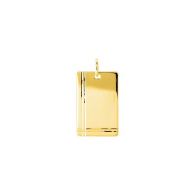 Pendentif à graver plaque rectangle lapidé en plaqué or
