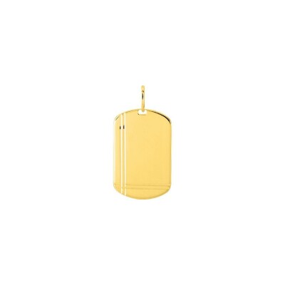 Pendentif à graver plaque tonneau en plaqué or