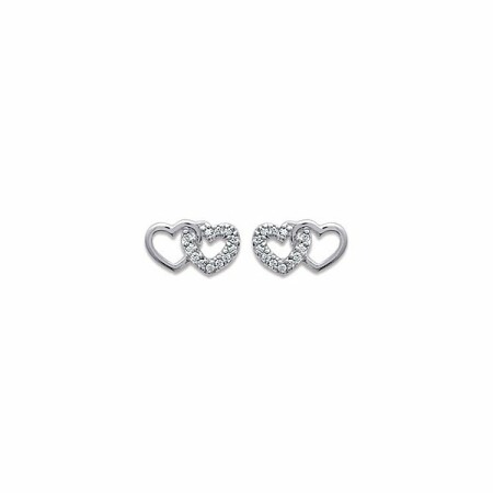 Boucles d'oreilles en argent rhodié et oxydes de zirconium